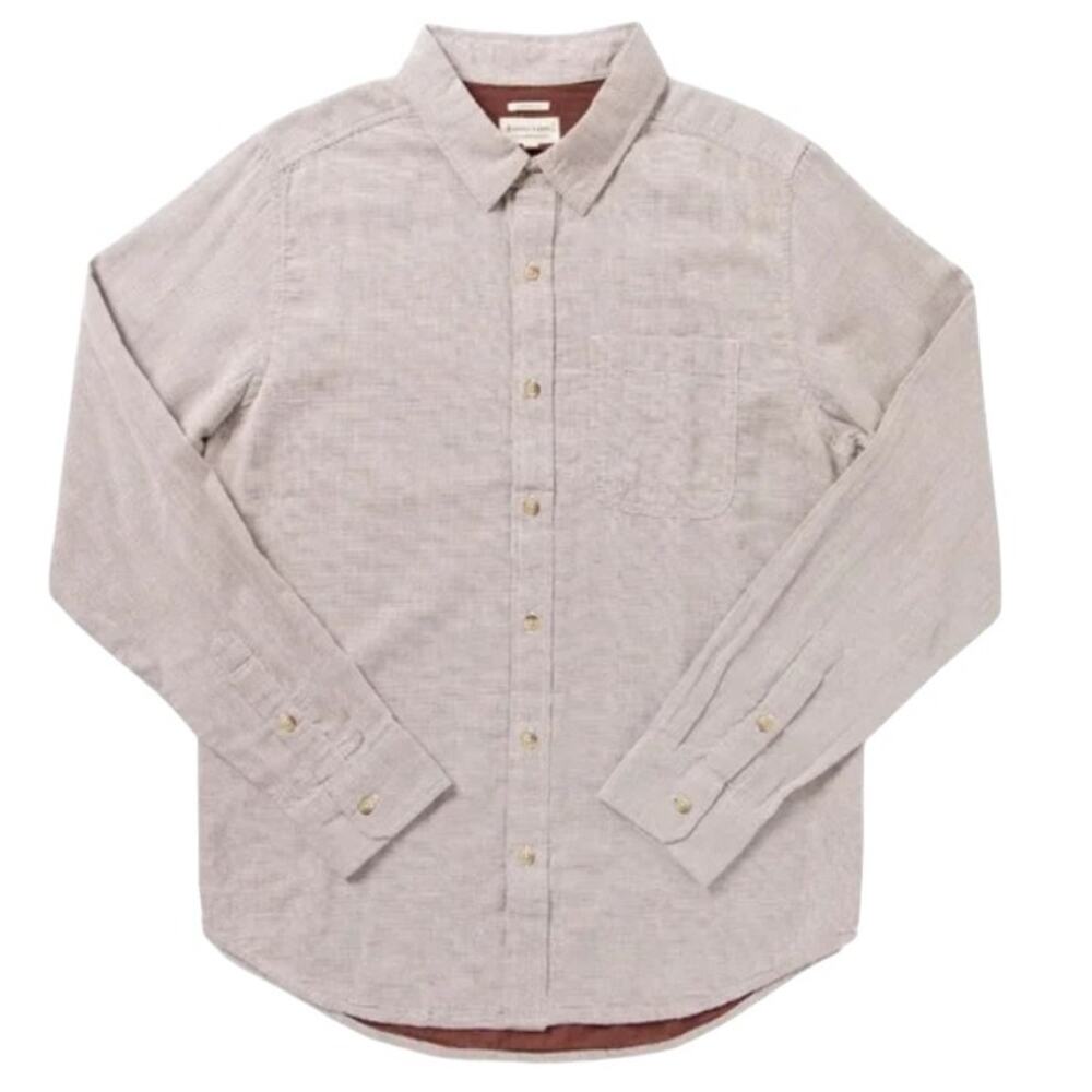 Bridge & Burn The Burgundy Striped Doublecloth Jude Organic Cotton Shirt